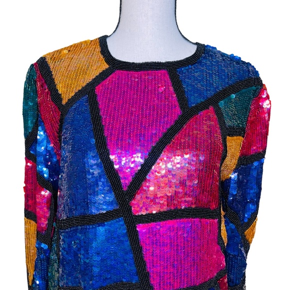 Scarlet Page custom vintage sequin top - Picture 2 of 5